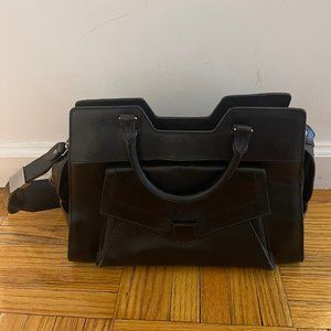 Proenza Schouler PS13 Black Leather Satchel Messenger Bag